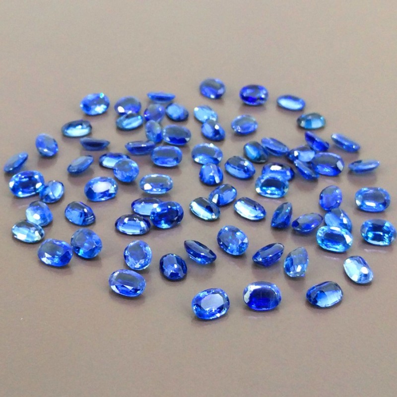 67.65 Cts. Kyanite 7x5mm Faceted Oval Shape AAA+ Grade Gemstones Parcel - Total 70 Pcs.