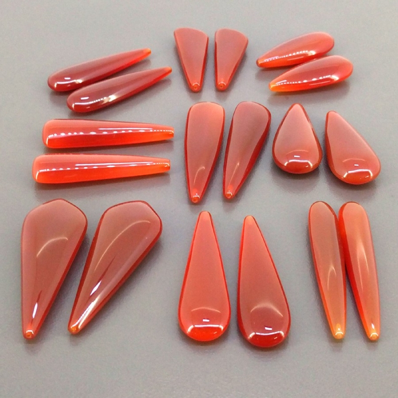  309.15 Cts. Red Onyx 29-42mm Smooth Fancy Shape AAA Grade Loose Gemstone Beads Lot - Total 18 Pcs.