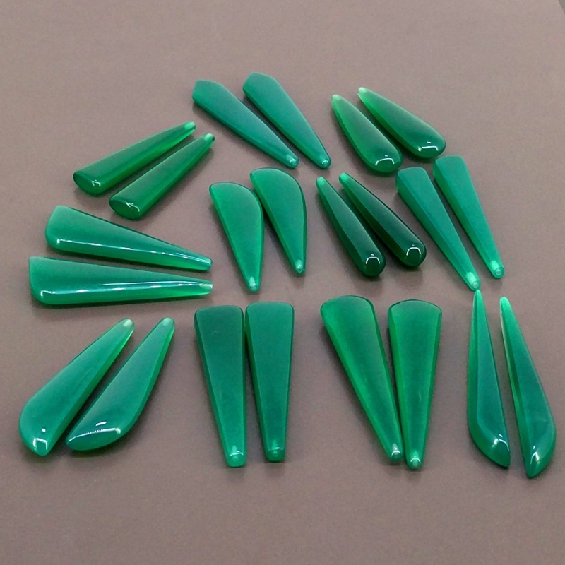  333.40 Cts. Green Onyx 36-47mm Smooth Mix Shape AAA Grade Loose Gemstone Beads Lot - Total 22 Pcs.