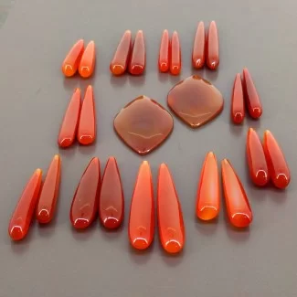 Red Onyx Smooth Mix Shape AAA Grade Gemstone Loose Beads - 30-45mm - 24 Pc. - 347.45 Cts.