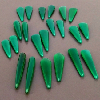  351.20 Cts. Green Onyx 31-48mm Smooth Fancy Shape AAA Grade Loose Gemstone Beads Lot - Total 22 Pcs.