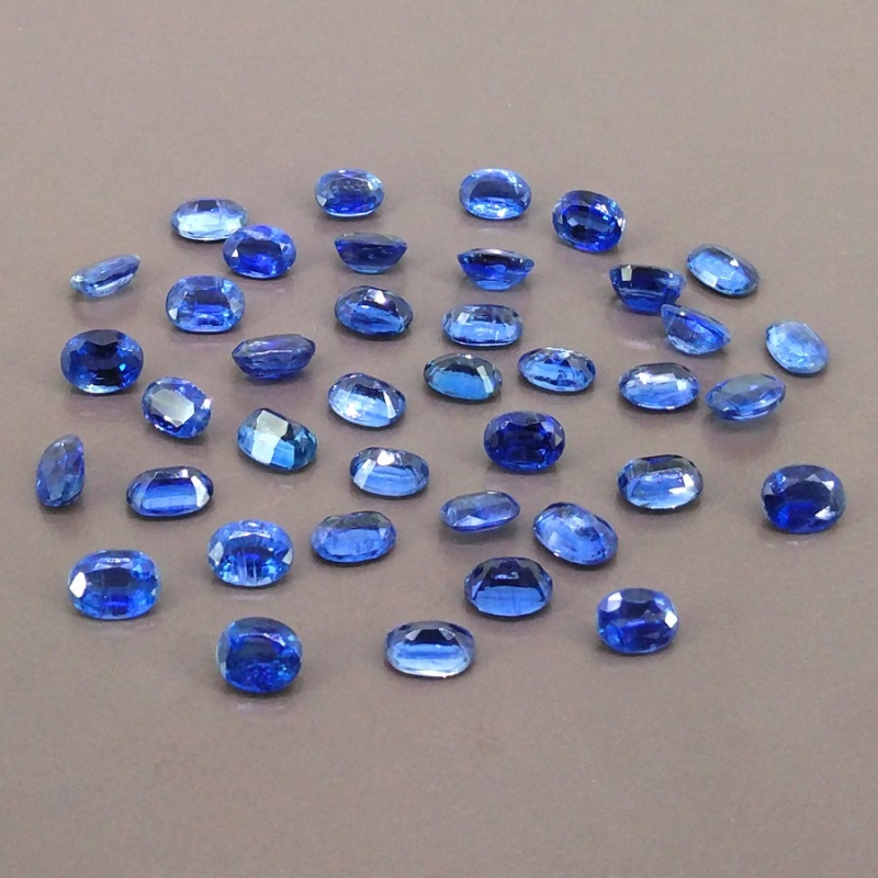 61.25 Cts. Kyanite 8x6mm Faceted Oval Shape A Grade Gemstones Parcel - Total 39 Pcs.