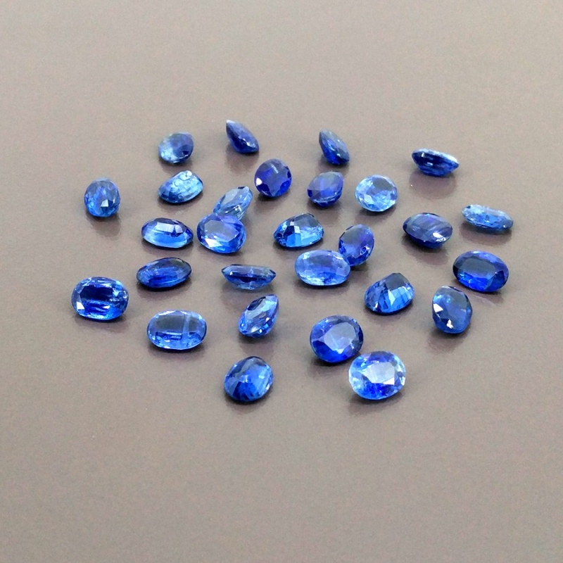 42 Cts. Kyanite 8x6mm Faceted Oval Shape AA Grade Gemstones Parcel - Total 28 Pcs.