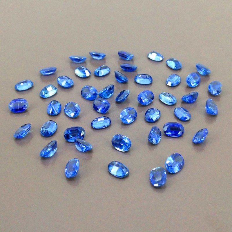 45.55 Cts. Kyanite 7x5mm Faceted Oval Shape AAA Grade Gemstones Parcel - Total 46 Pcs.