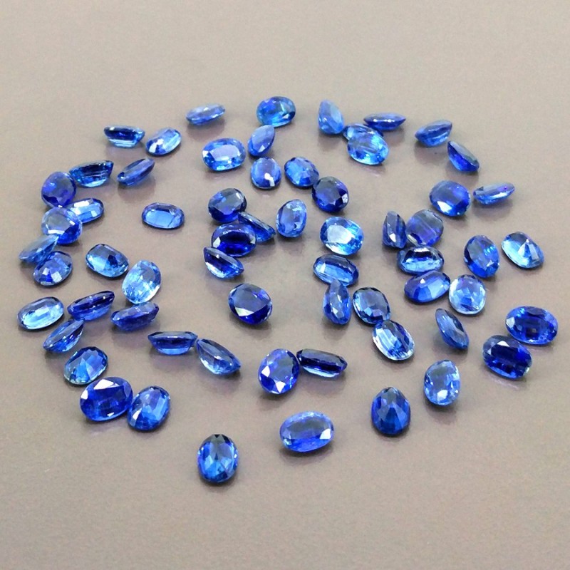 60.80 Cts. Kyanite 7x5mm Faceted Oval Shape AA+ Grade Gemstones Parcel - Total 63 Pcs.