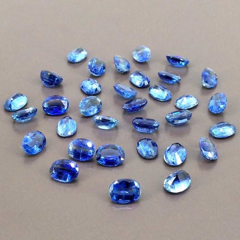 51.65 Cts. Kyanite 8x6mm Faceted Oval Shape AAA Grade Gemstones Parcel - Total 33 Pcs.