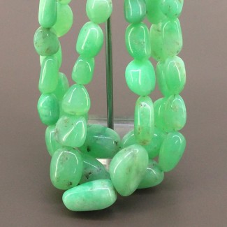 Chrysoprase Smooth Nugget Shape Gemstone Beads Lot - 10-22mm - 16 Inch - 3 Strand