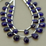Blue Sapphire 6.5-11 mm Smooth Pear Shape AA+ Grade Multi Strand Beads Layout - Total 2 Strands of 6-7 Inch.