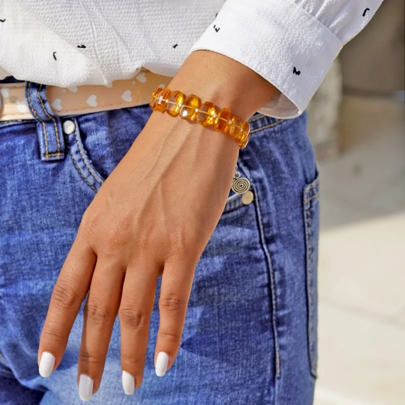 Citrine Hand Crafted Nuggets Shape Gemstone Beads Bracelet