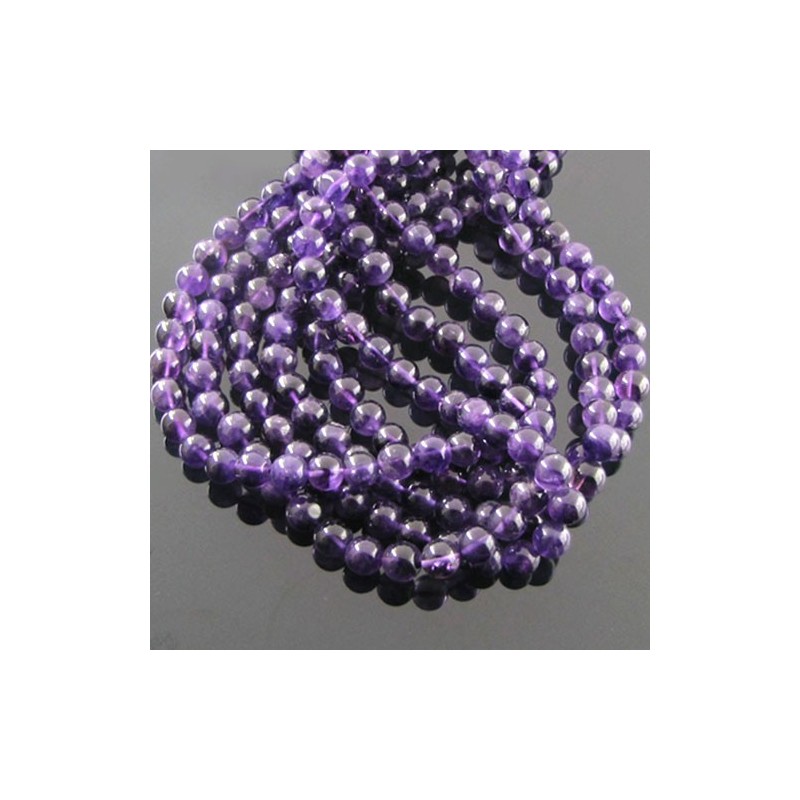 African Amethyst 5-5.5mm Smooth Round Shape AA Grade Gemstone Beads Strand - Total 1 Strand of 14 Inch.