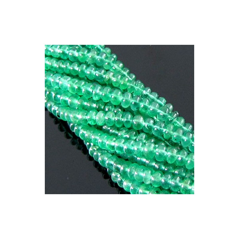 Emerald Smooth Rondelle Shape Gemstone Beads Strand - 2-3mm - 14 Inch