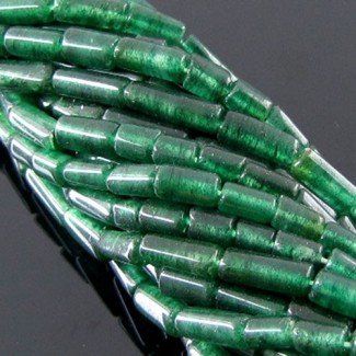 Green Aventurine Smooth Pipe Shape Gemstone Beads Strand - 10-12mm - 14 Inch - 1 Strand