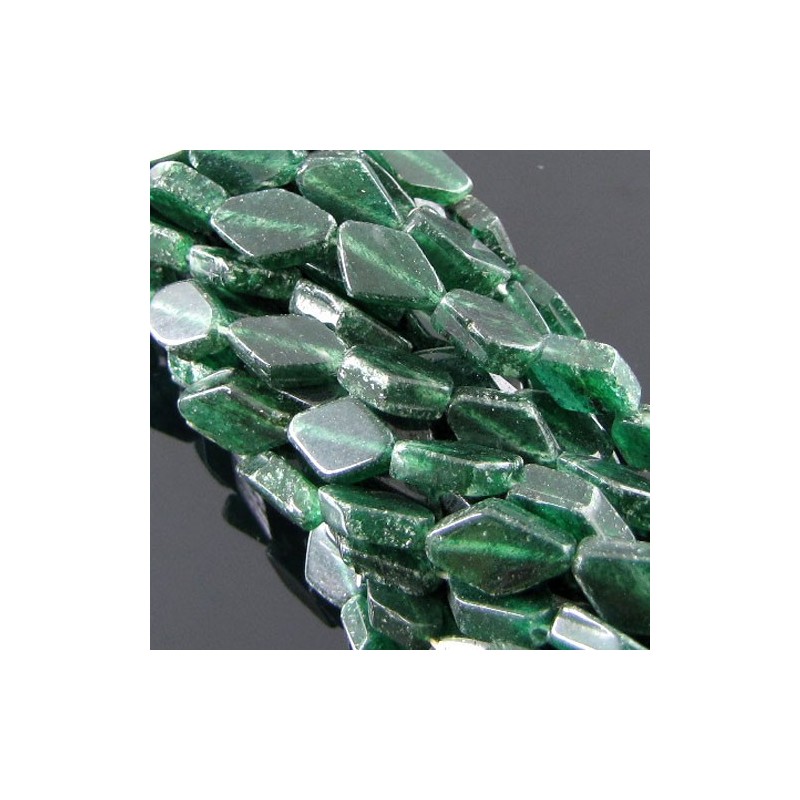 Green Aventurine Smooth Diamond Shape B Grade Gemstone Beads Strand - 8-10mm - 12 Inch - 1 Strand