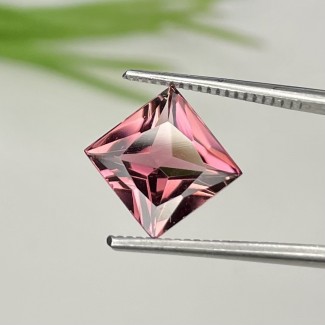Pink Tourmaline Princess Cut Square Shape AA+ Grade Loose Gemstone - 7.5mm - 1 Pc. - 1.96 Cts.