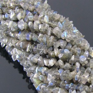 Labradorite Tumbled Chip Shape Gemstone Beads Strand - 4-6mm - 36 Inch - 1 Strand
