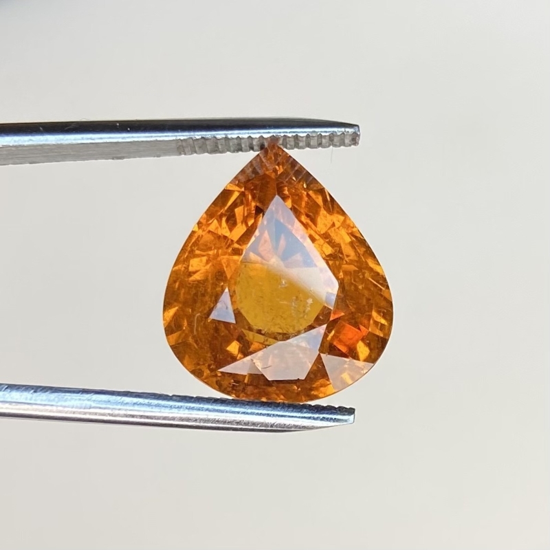  10.34 Cts. Spessartite Garnet 12.89x14.66mm Faceted Pear Shape AA+ Grade Loose Gemstone - Total 1 Pc.