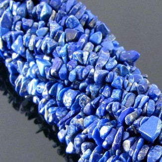 Lapis Lazuli Tumbled Chip Shape A Grade Gemstone Beads Strand - 6-7mm - 36 Inch - 1 Strand