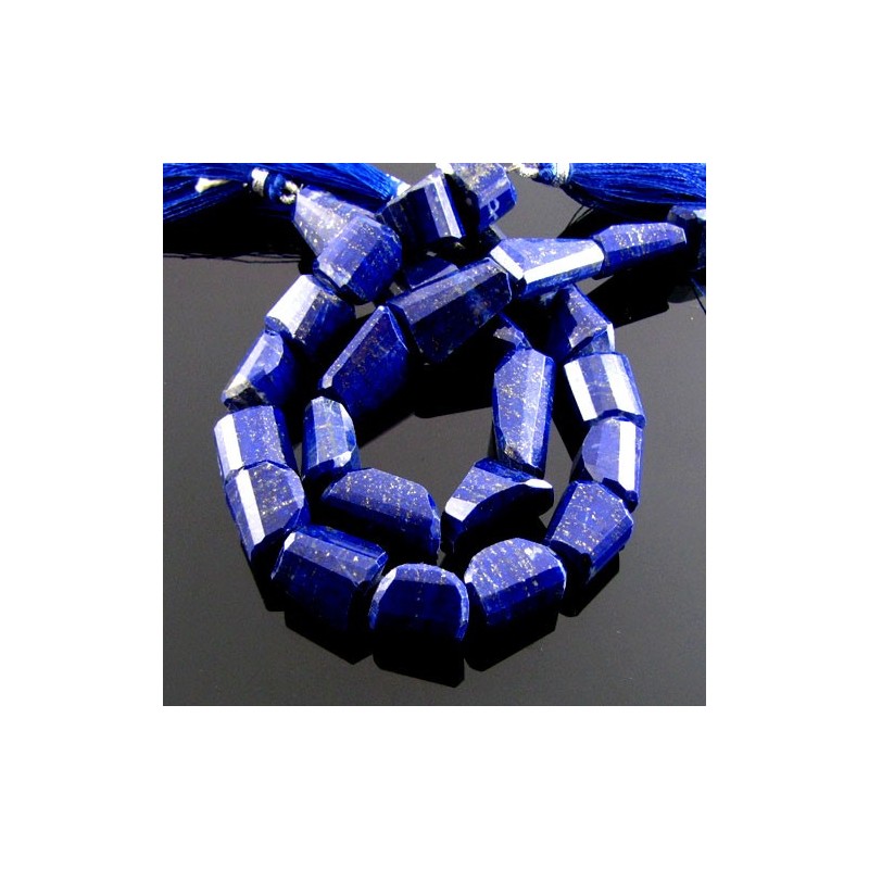 Lapis Lazuli Faceted Nugget Shape AA Grade Gemstone Beads Strand - 15-20mm - 8 Inch - 1 Strand