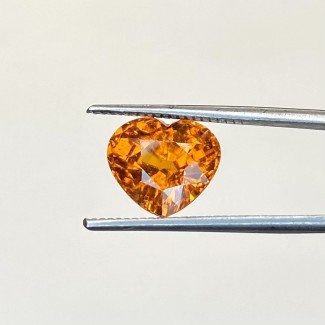 Spessartite Garnet Faceted Heart Shape AA+ Grade Loose Gemstone - 7.75x8.91mm - 1 Pc. - 3.50 Cts.