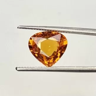 Spessartite Garnet Faceted Heart Shape Loose Gemstone - 8.28x9.16mm - 1 Pc. - 2.61 Cts.