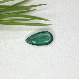 Emerald Faceted Pear Shape Loose Gemstone - 13X7mm - 1 Pc. - 1.60 Cts.