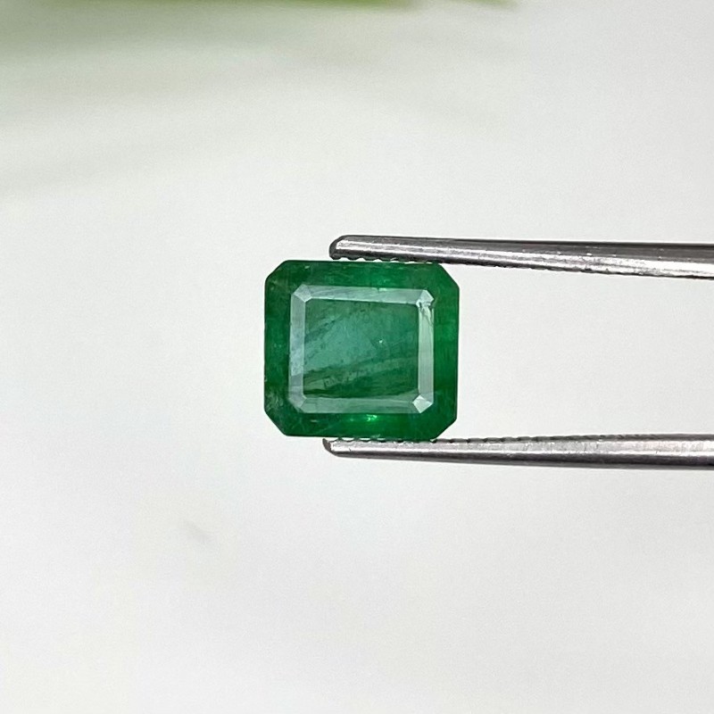 Emerald Step Cut Octagon Shape A Grade Loose Gemstone - 7.24X6.52mm - 1 Pc. - 1.65 Cts.