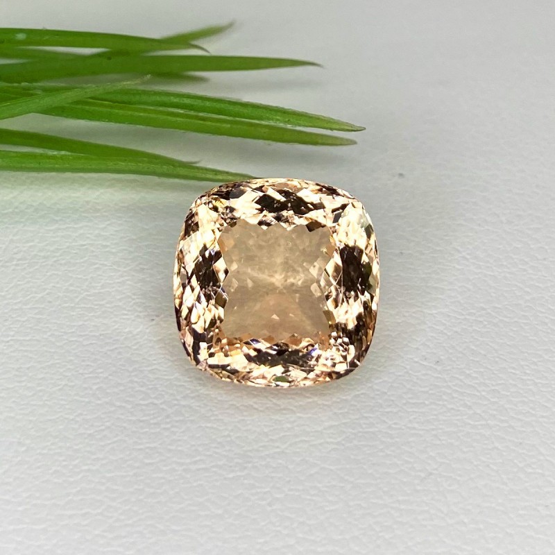 Morganite Faceted Square Cushion Shape Loose Gemstone - 12mm - 1 Pc. - 8 Cts.
