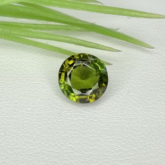 Green Tourmaline Faceted Round Shape Loose Gemstone - 8mm - 1 Pc. - 2.30 Cts.