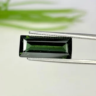  3.80 Cts. Green Tourmaline 14x6mm Step Cut Baguette Shape AA Grade Loose Gemstone - Total 1 Pc.