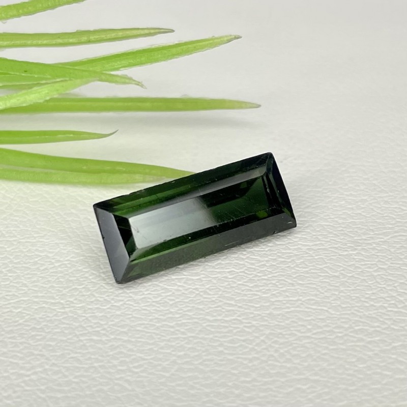 Green Tourmaline Step Cut Baguette Shape Loose Gemstone - 14x6mm - 1 Pc. - 3.80 Cts.