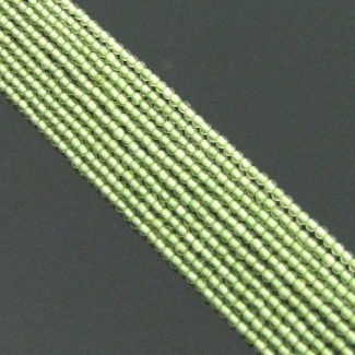 Peridot 2-2.5mm Smooth Round Shape AA Grade Gemstone Beads Strand - Total 1 Strand of 14 Inch.