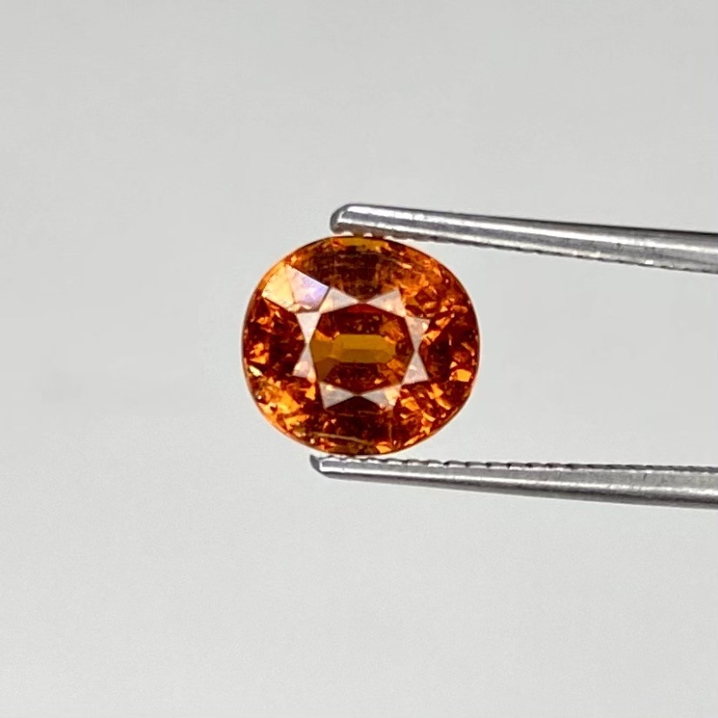  2.09 Cts. Spessartite Garnet 7.22x6.65mm Faceted Oval Shape AA Grade Loose Gemstone - Total 1 Pc.