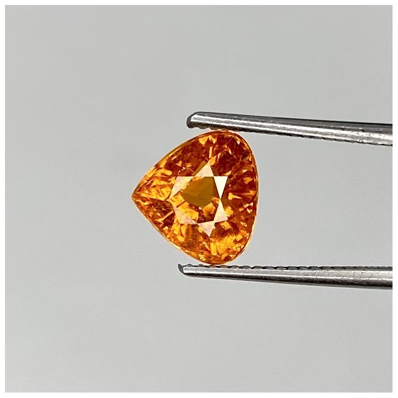 Spessartite Garnet Faceted Heart Shape Loose Gemstone - 6.99mm - 1 Pc. - 2.26 Cts.