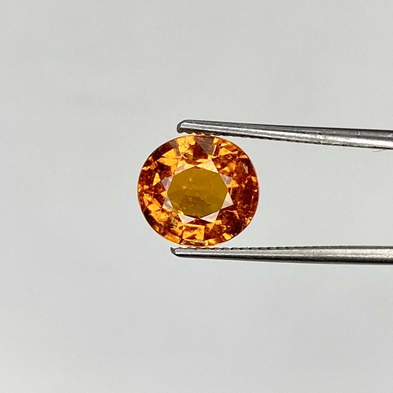 2.64 Cts. Spessartite Garnet 8.29x7.66mm Faceted Oval Shape AA Grade Loose Gemstone - Total 1 Pc.