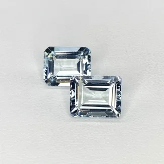  8.34 Cts. Aquamarine 11x9mm Step Cut Octagon Shape A+ Grade Matched Gemstones Pair - Total 2 Pcs.