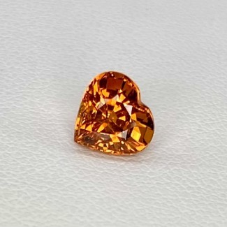 Spessartite Garnet Faceted Heart Shape Loose Gemstone - 7.16mm - 1 Pc. - 2.21 Cts.