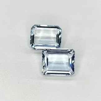  9.14 Cts. Aquamarine 11x9mm Step Cut Octagon Shape AA Grade Matched Gemstones Pair - Total 2 Pcs.
