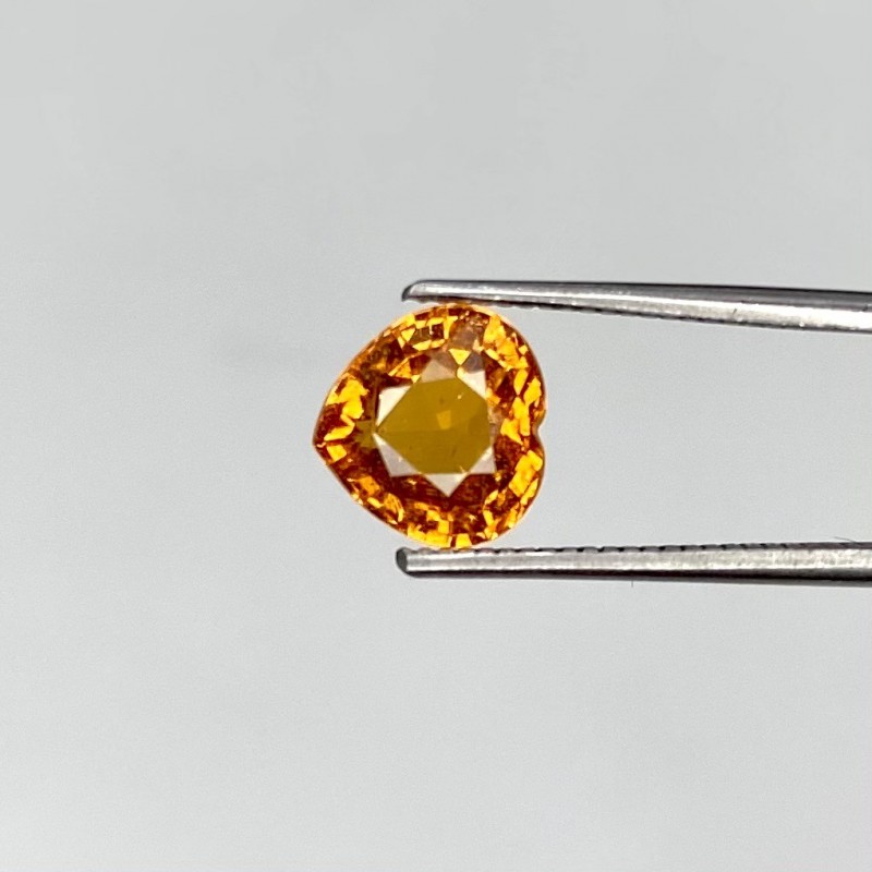 Spessartite Garnet Faceted Heart Shape AA+ Grade Loose Gemstone - 7.10mm - 1 Pc. - 1.96 Cts.