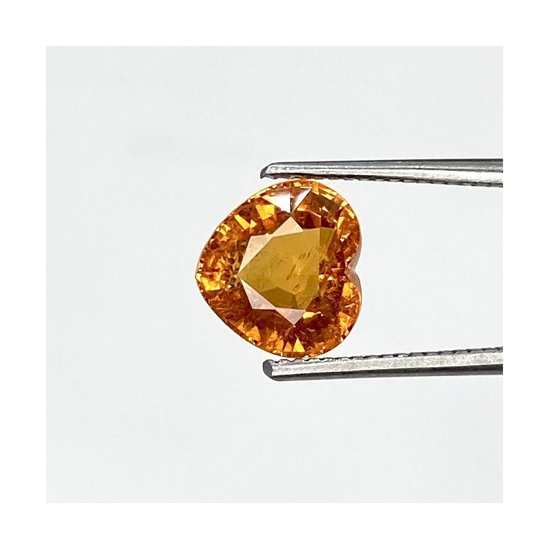 Spessartite Garnet Faceted Heart Shape AA+ Grade Loose Gemstone - 7.04mm - 1 Pc. - 1.99 Cts.