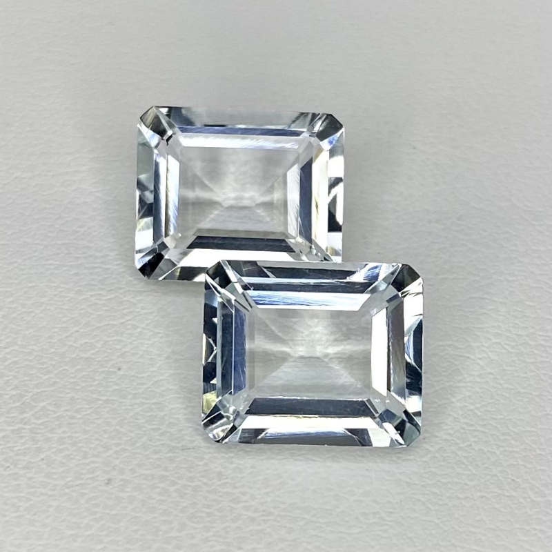  11.16 Cts. Aquamarine 12x10mm Step Cut Octagon Shape A Grade Matched Gemstones Pair - Total 2 Pcs.
