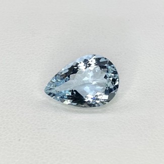 Aquamarine Faceted Pear Shape Loose Gemstone - 14x9.5mm - 1 Pc. - 4.22 Cts.