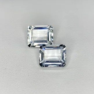  11.65 Cts. Aquamarine 12x10mm Step Cut Octagon Shape A Grade Matched Gemstones Pair - Total 2 Pcs.