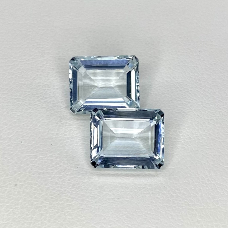  8.28 Cts. Aquamarine 11x9mm Step Cut Octagon Shape A+ Grade Matched Gemstones Pair - Total 2 Pcs.