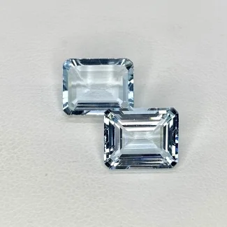  7.18 Cts. Aquamarine 11x9mm Step Cut Octagon Shape AA Grade Matched Gemstones Pair - Total 2 Pcs.