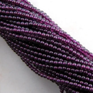 Garnet 3-3.5mm Smooth Round Shape AA Grade Gemstone Beads Strand - Total 1 Strand of 14 Inch.