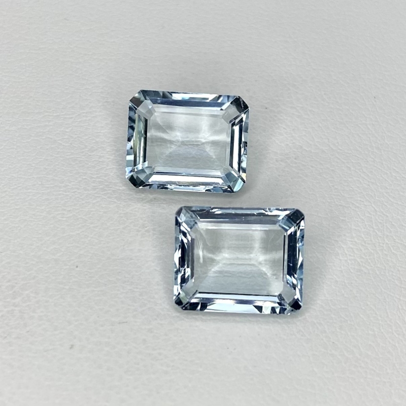  7.39 Cts. Aquamarine 11x9mm Step Cut Octagon Shape AA Grade Matched Gemstones Pair - Total 2 Pcs.