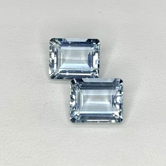  8.02 Cts. Aquamarine 11x9mm Step Cut Octagon Shape AA Grade Matched Gemstones Pair - Total 2 Pcs.