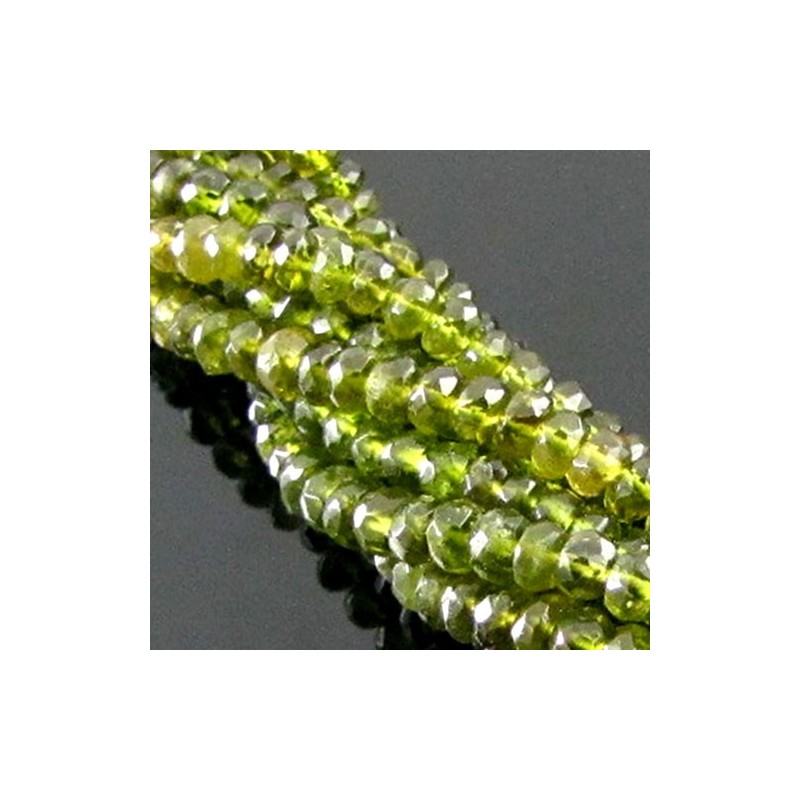 Vasonite 3-4mm Faceted Rondelle Shape AA Grade 14 Inch Long Gemstone Beads Strand