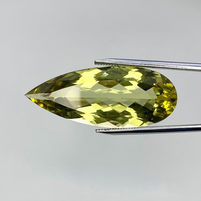  23.65 Cts. Green Beryl 36x14.5mm Faceted Pear Shape AAA Grade Loose Gemstone - Total 1 Pc.