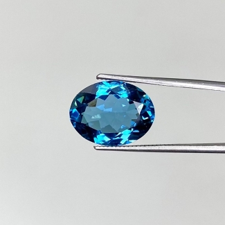  5.72 Cts. London Blue Topaz 13x10mm Faceted Oval Shape AAA Grade Loose Gemstone - Total 1 Pc.